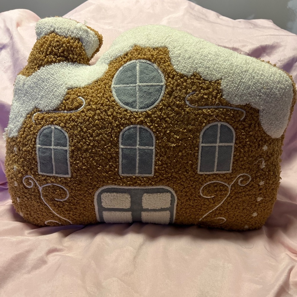Cozy Gingerbread House Pillow